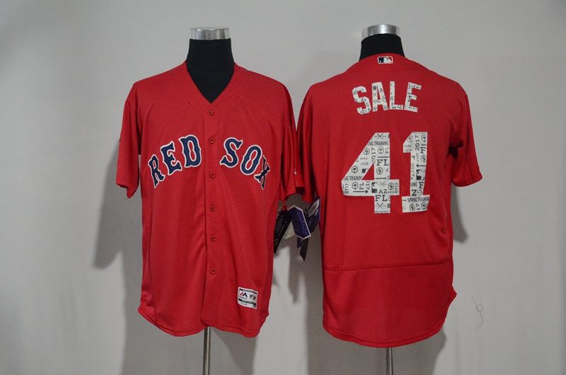 Men Boston Red Sox #41 Chris Sale Red 2017 Spring Training Elite MLB Jerseys